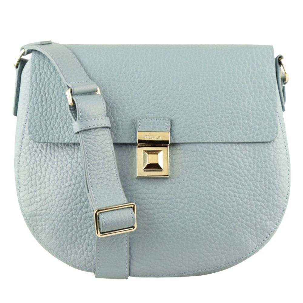 Furla Glenn Moonstone blue Hardware Diagonal Leather Shoulder Bag
